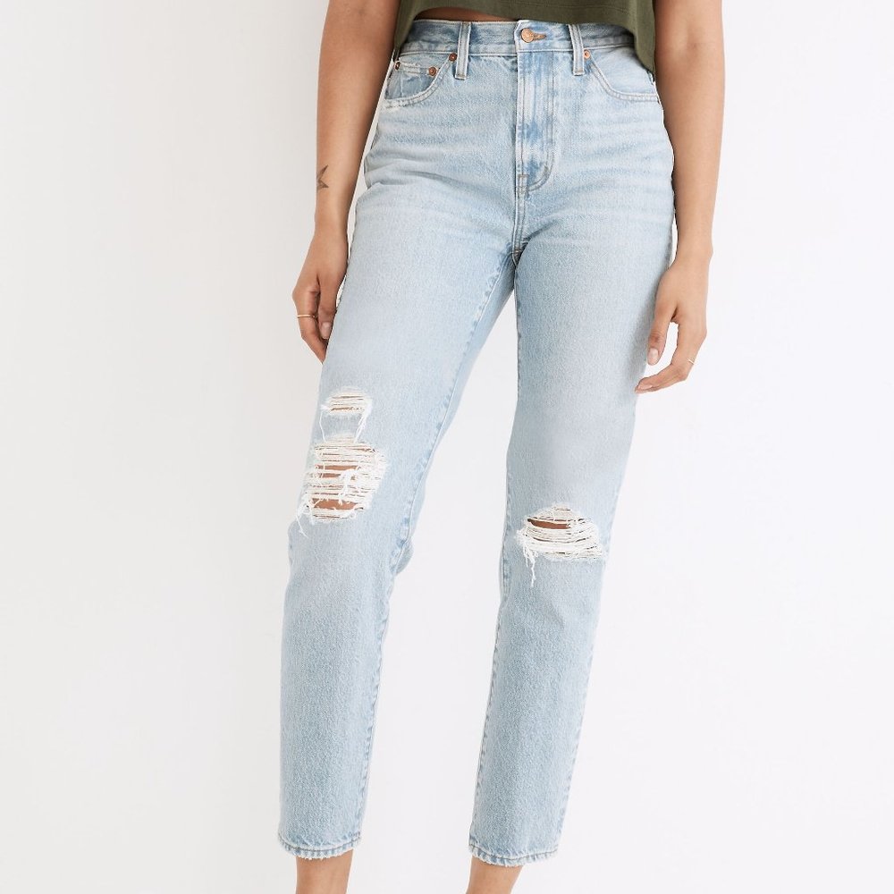 BNWT Madewell The Perfect Vintage Jean in Grandbay Wash: Ripped Edition Size 26
